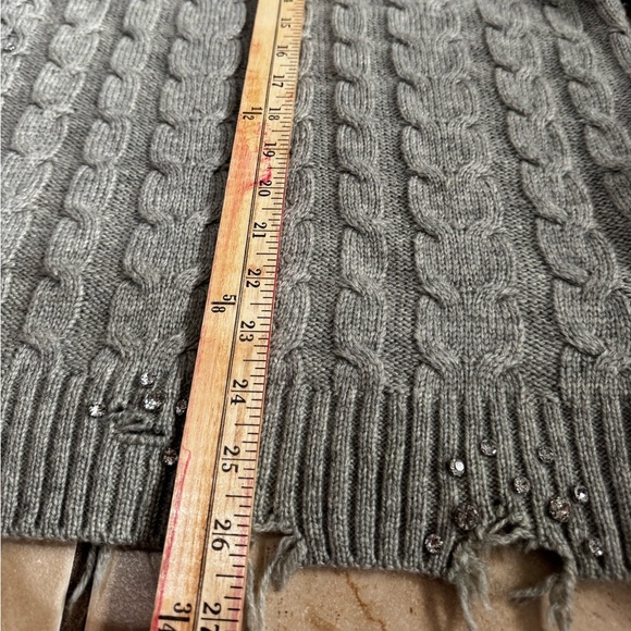 ZARA High Neck Ripped Cable Knit Sweater With Studs Size M - Picture 13 of 16